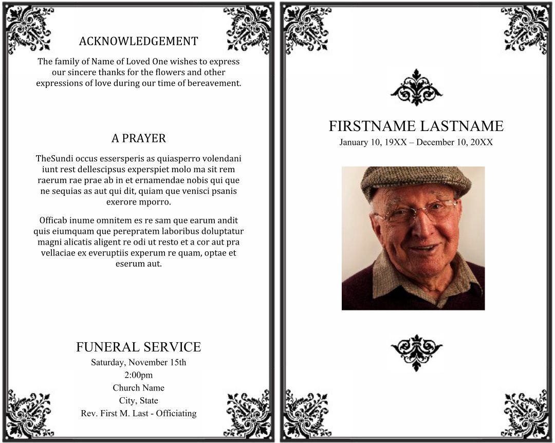 1 Best Printable Memorial Card Templates - printablee.com With Regard To Memorial Card Template Word