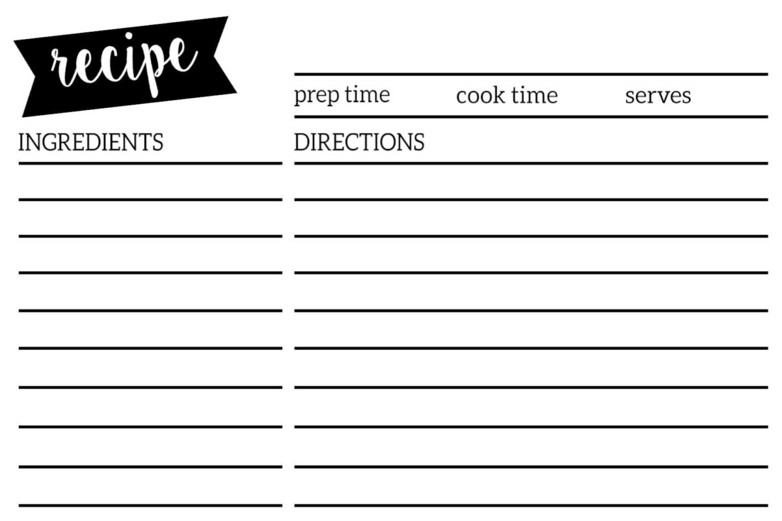 1 Customize 1X1 Recipe Card Template Free Download by 1X1 Recipe  Intended For 4x6 Photo Card Template Free