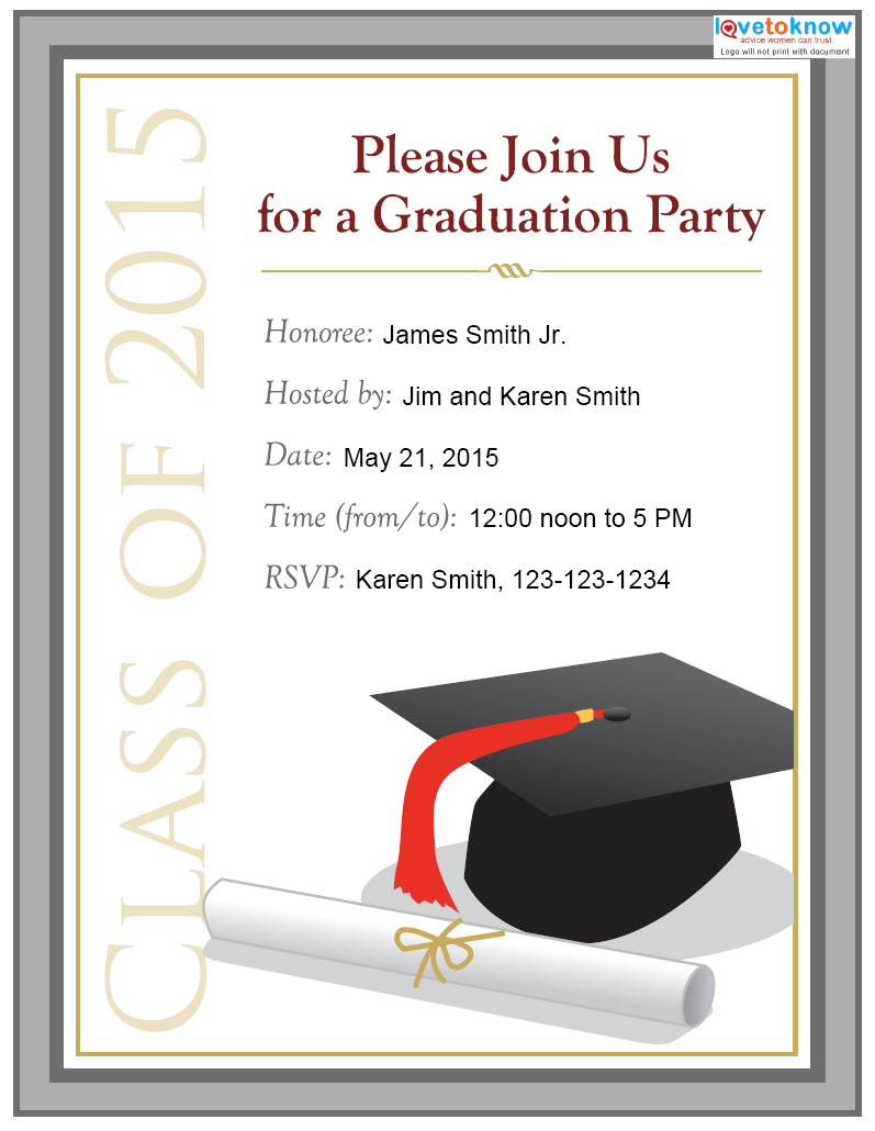 1 Free Graduation Party Invitation Templates - Printable Samples Within Graduation Party Invitation Templates Free Word With Graduation Party Invitation Templates Free Word