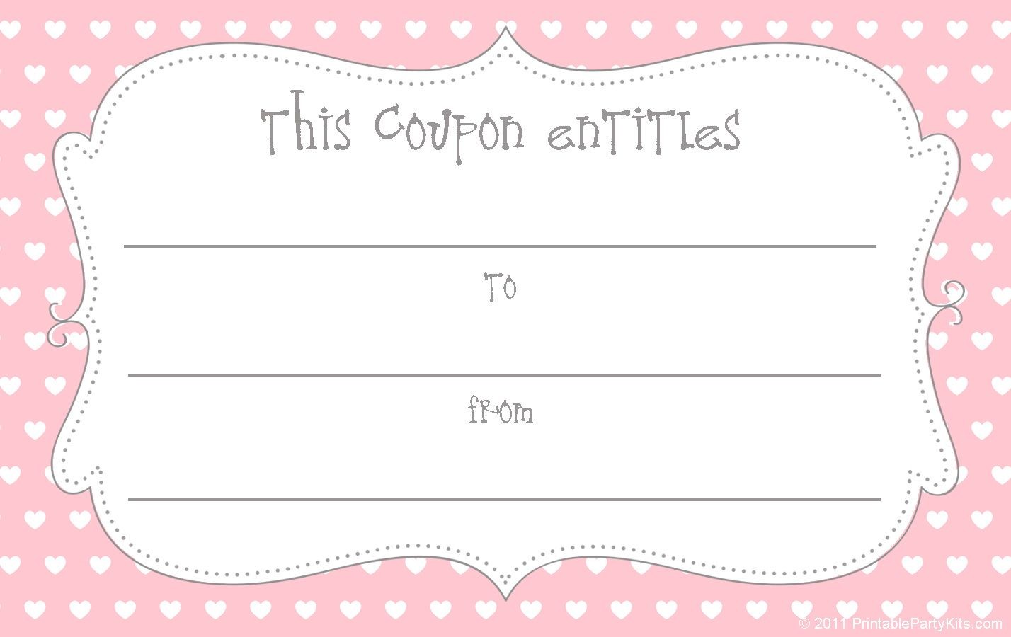 1 Sets of Free Printable Love Coupons and Templates With Blank Coupon Template Printable