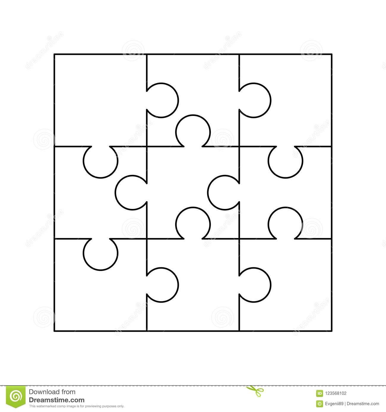 1 Weiße Puzzlespielstücke Vereinbart in Einem Quadrat  Regarding Jigsaw Puzzle Template For Word