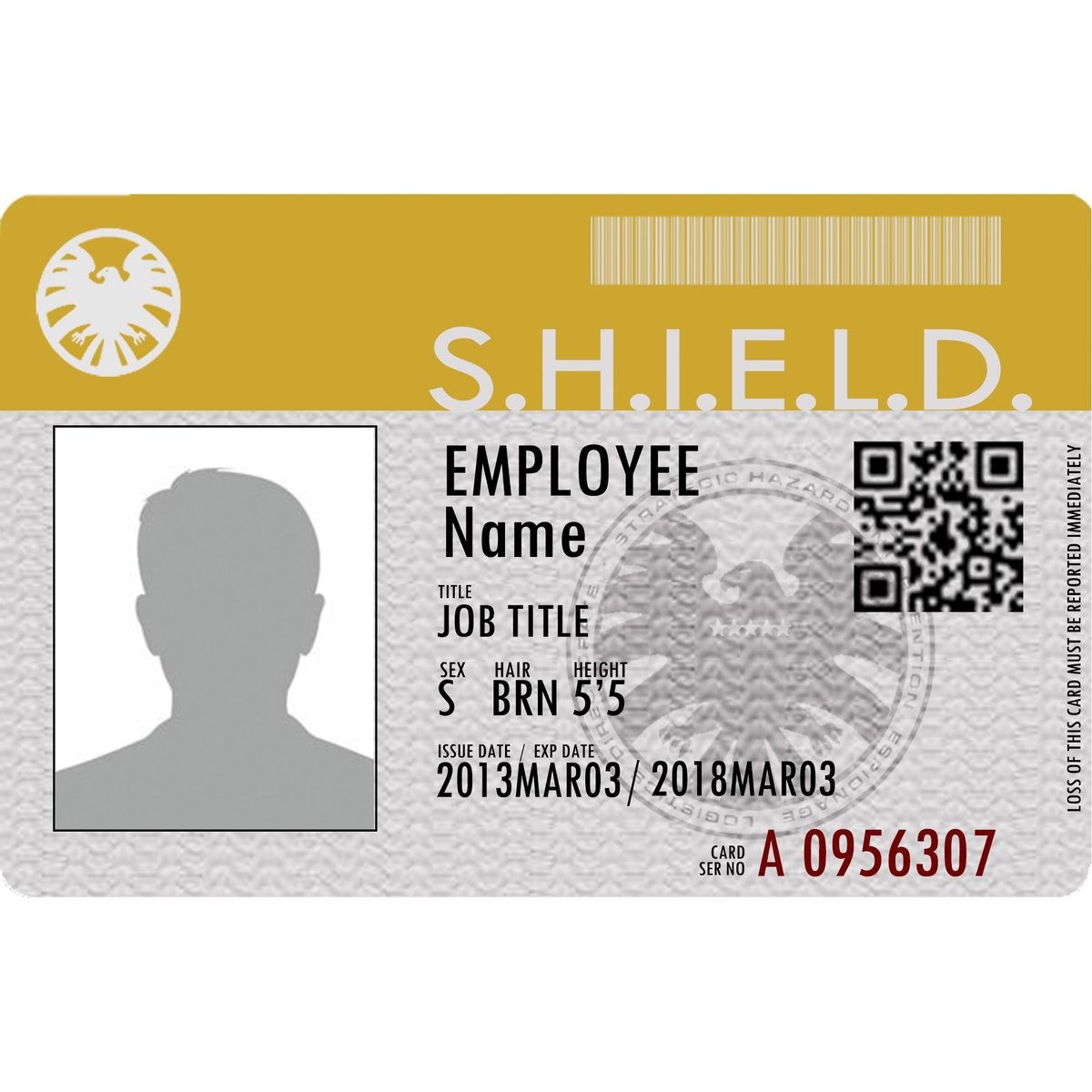 Agents of SHIELD Employee ID Badge In Shield Id Card Template