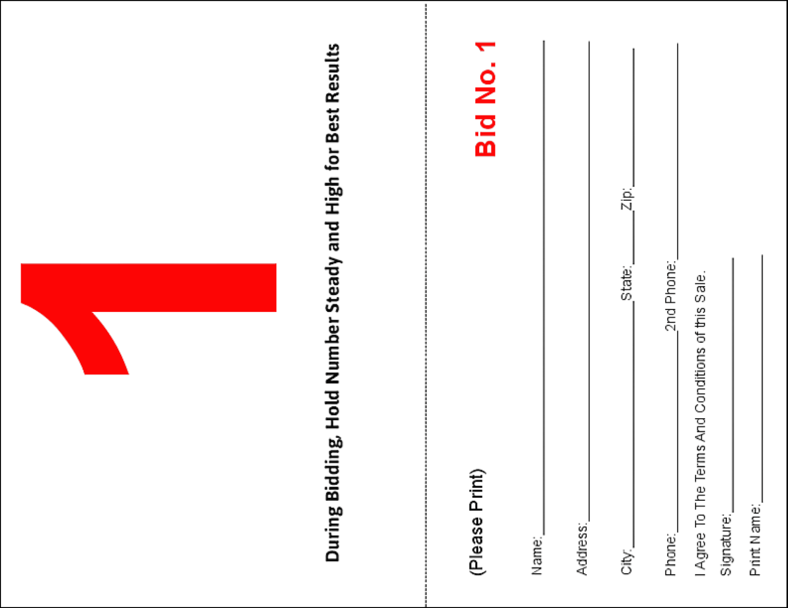 Auction Bidder Cards, Auction Forms Regarding Auction Bid Cards Template With Auction Bid Cards Template