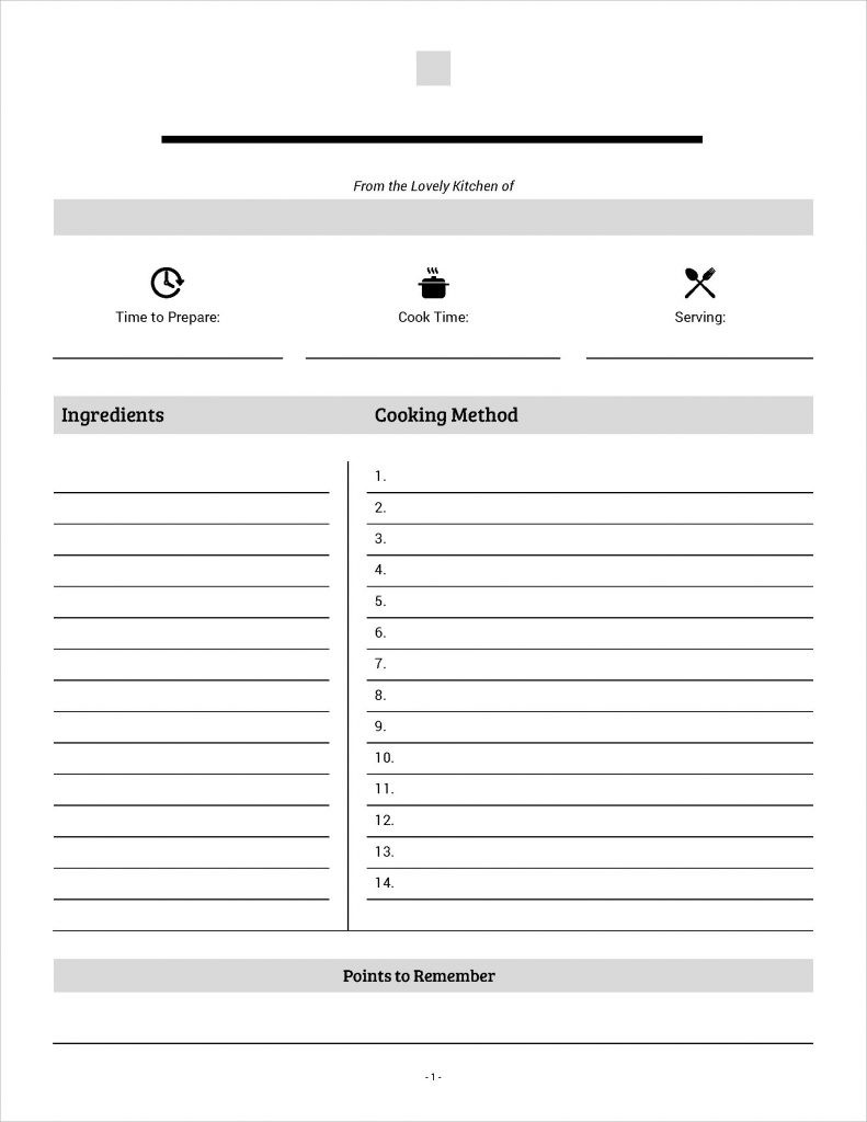 Best looking full page recipe card in Microsoft Word - Used to Tech With Full Page Recipe Template For Word In Full Page Recipe Template For Word