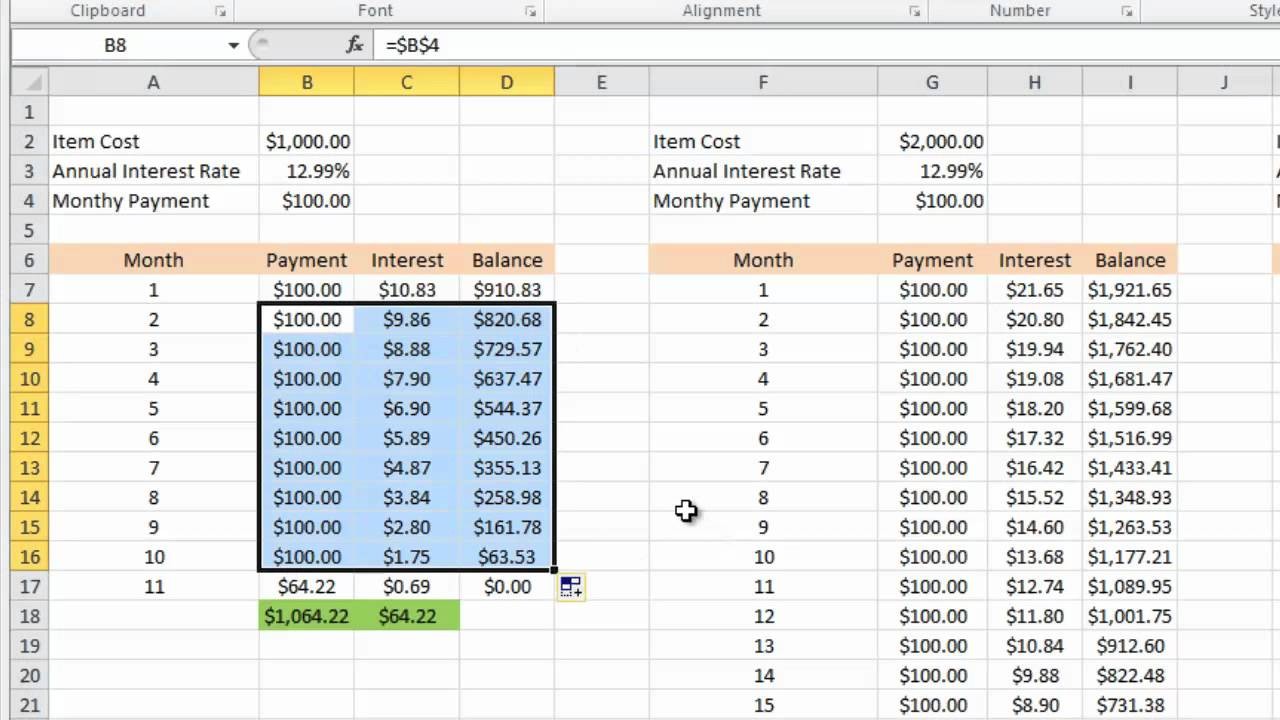 Calculating credit card payments in Excel 1 With Regard To Credit Card Interest Calculator Excel Template
