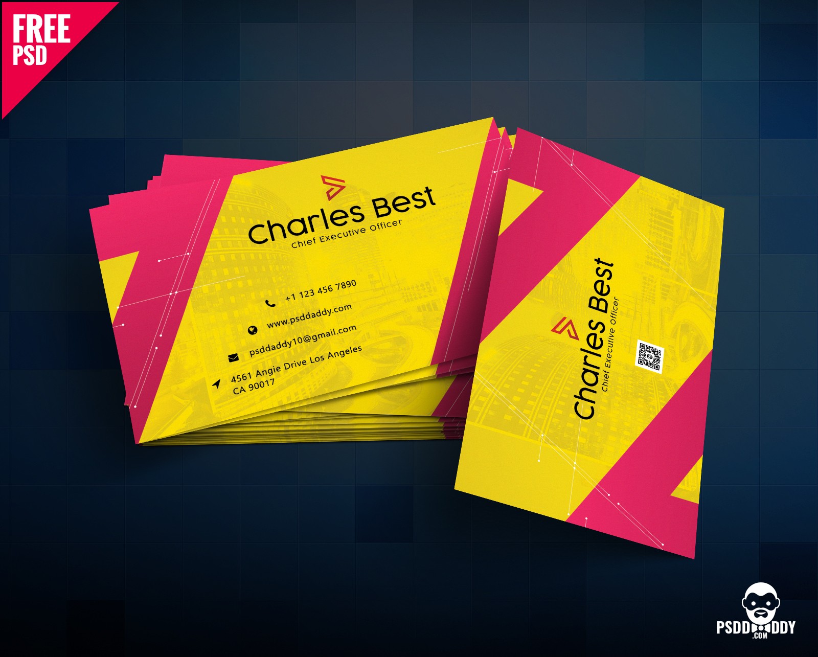 Download] Creative Business Card Free PSD  PsdDaddy.com Intended For Name Card Template Psd Free Download