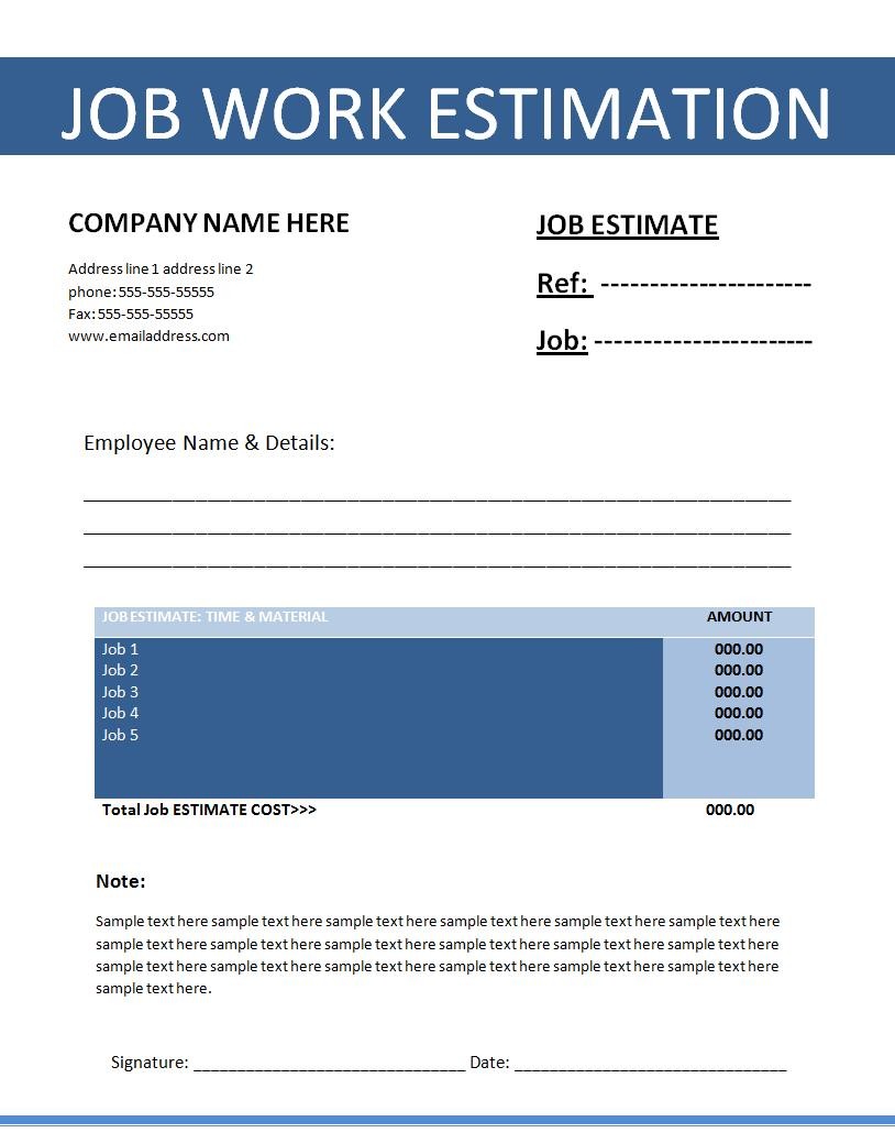 Estimate Template  Free Word Templates Intended For Work Estimate Template Word Within Work Estimate Template Word