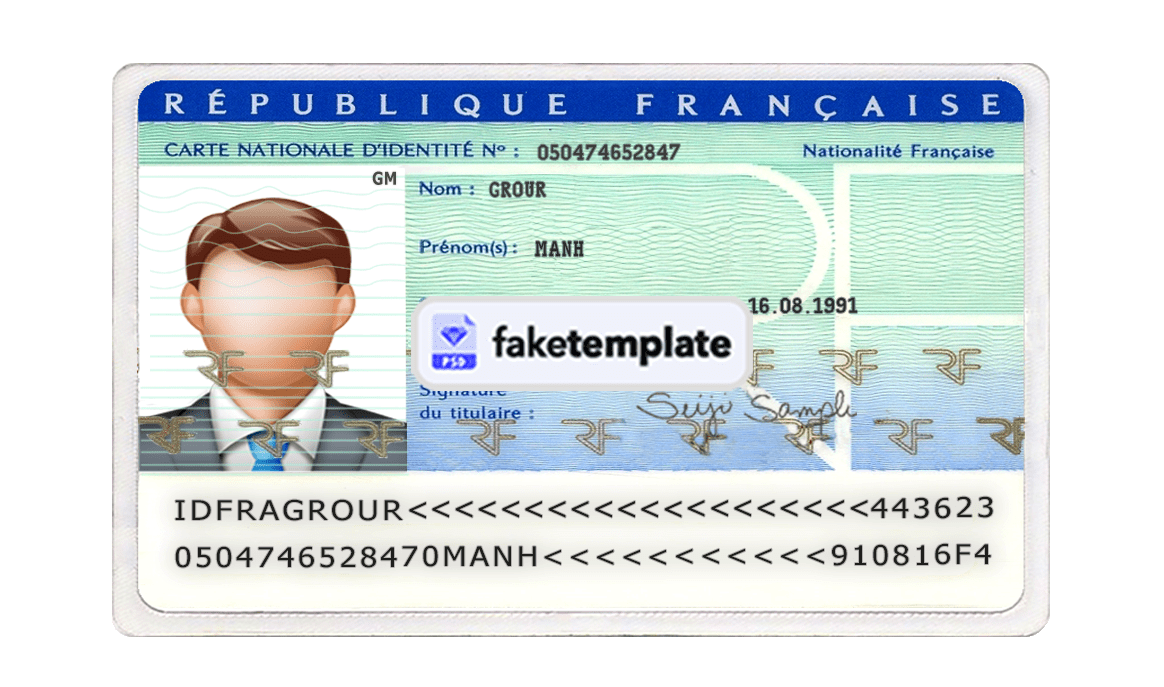 France ID Card Template Psd - Cromedocuments Throughout French Id Card Template Regarding French Id Card Template