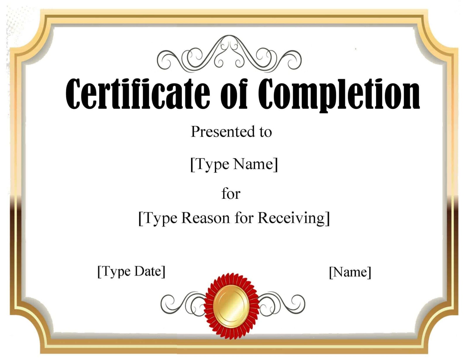 FREE Certificate Template Powerpoint  Instant Download For Free Certificate Of Completion Template Word In Free Certificate Of Completion Template Word