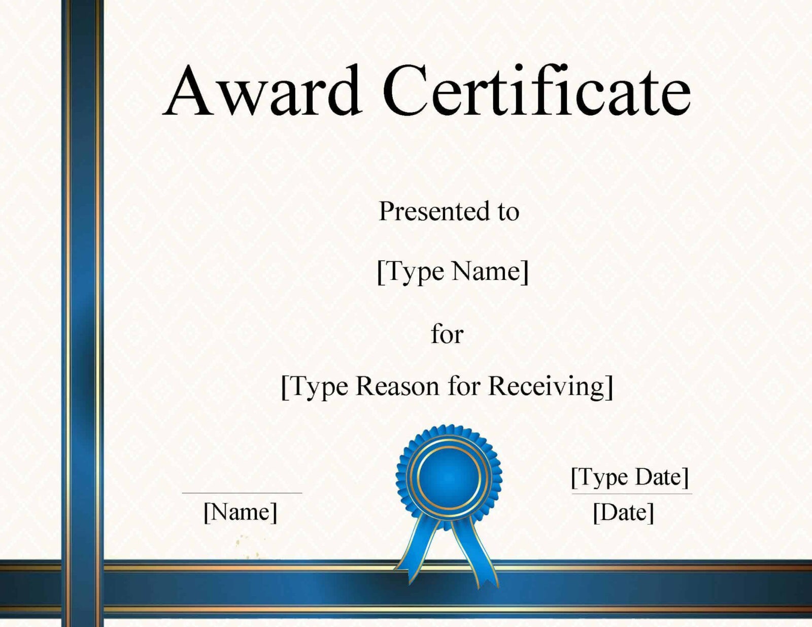 FREE Certificate Template Powerpoint  Instant Download Intended For Free Printable Blank Award Certificate Templates For Free Printable Blank Award Certificate Templates
