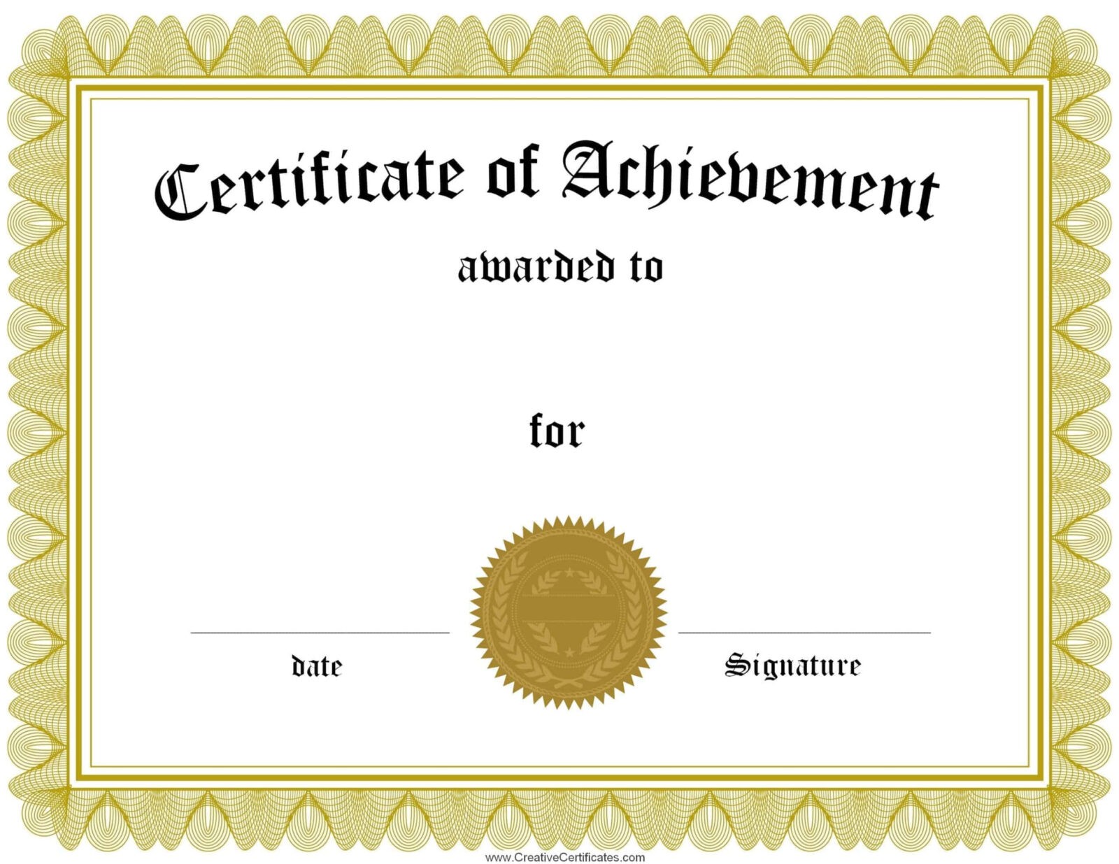 Free Customizable Certificate of Achievement  Editable & Printable For Free Printable Certificate Of Achievement Template