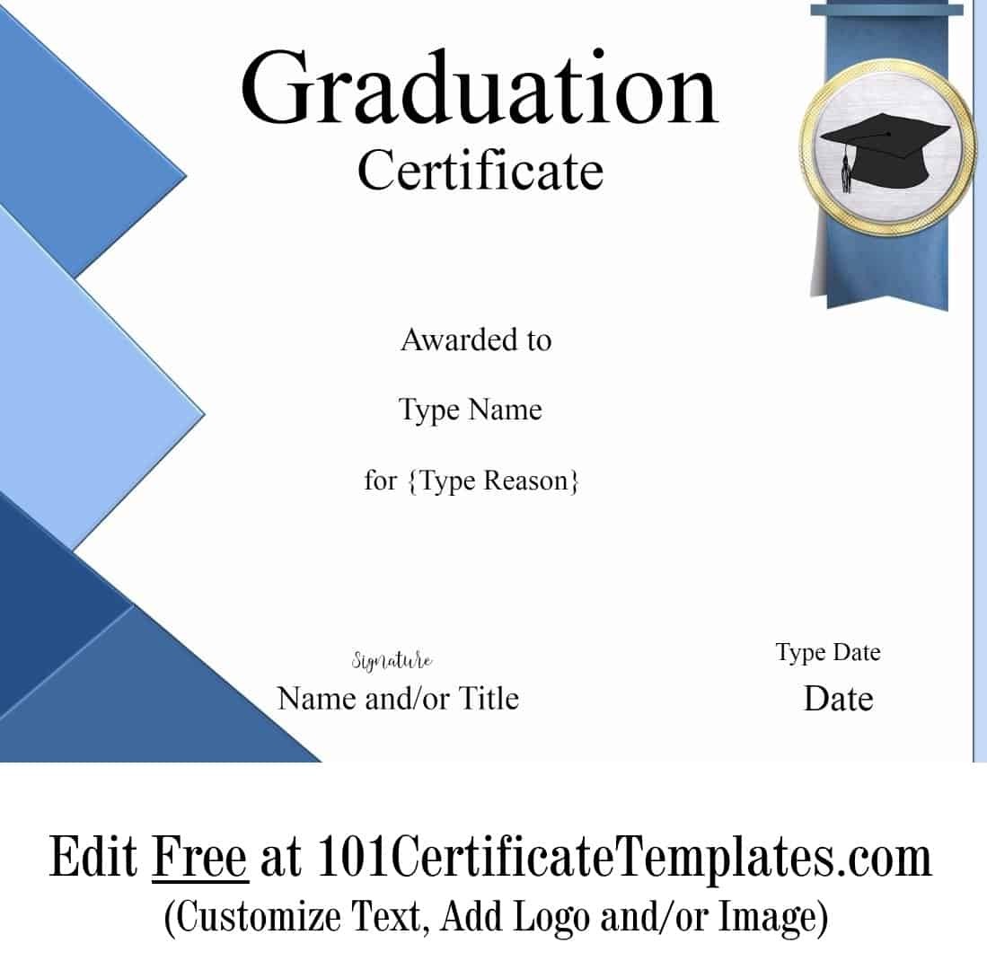 Free Graduation Certificate Template  Customize Online & Print Pertaining To Free Printable Graduation Certificate Templates