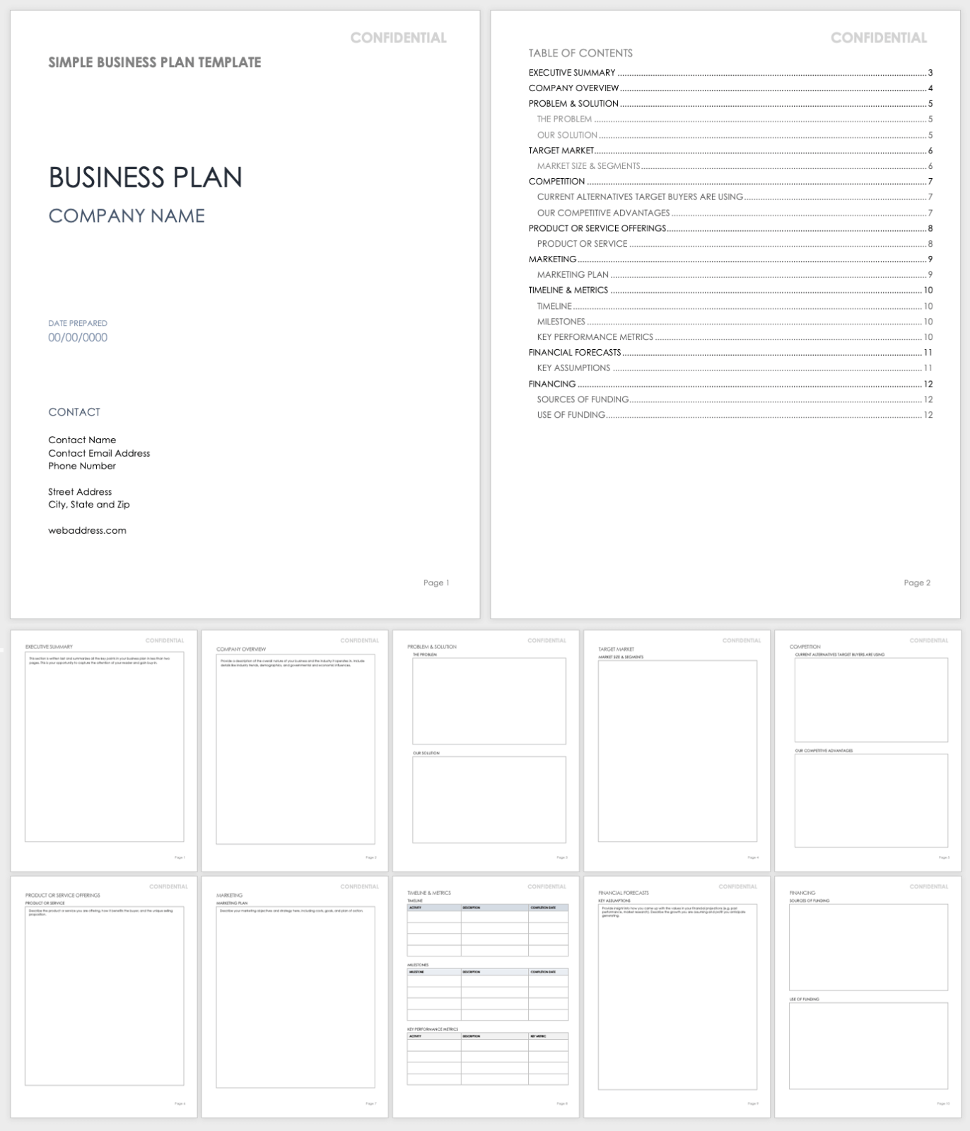 Free Simple Business Plan Templates  Smartsheet For Business Plan Template Free Word Document In Business Plan Template Free Word Document