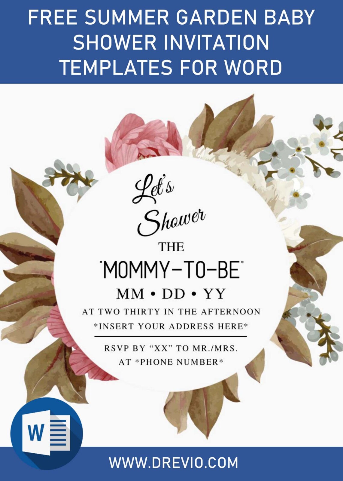 Free Summer Garden Baby Shower Invitation Templates For Word  With Regard To Free Baby Shower Invitation Templates Microsoft Word Regarding Free Baby Shower Invitation Templates Microsoft Word