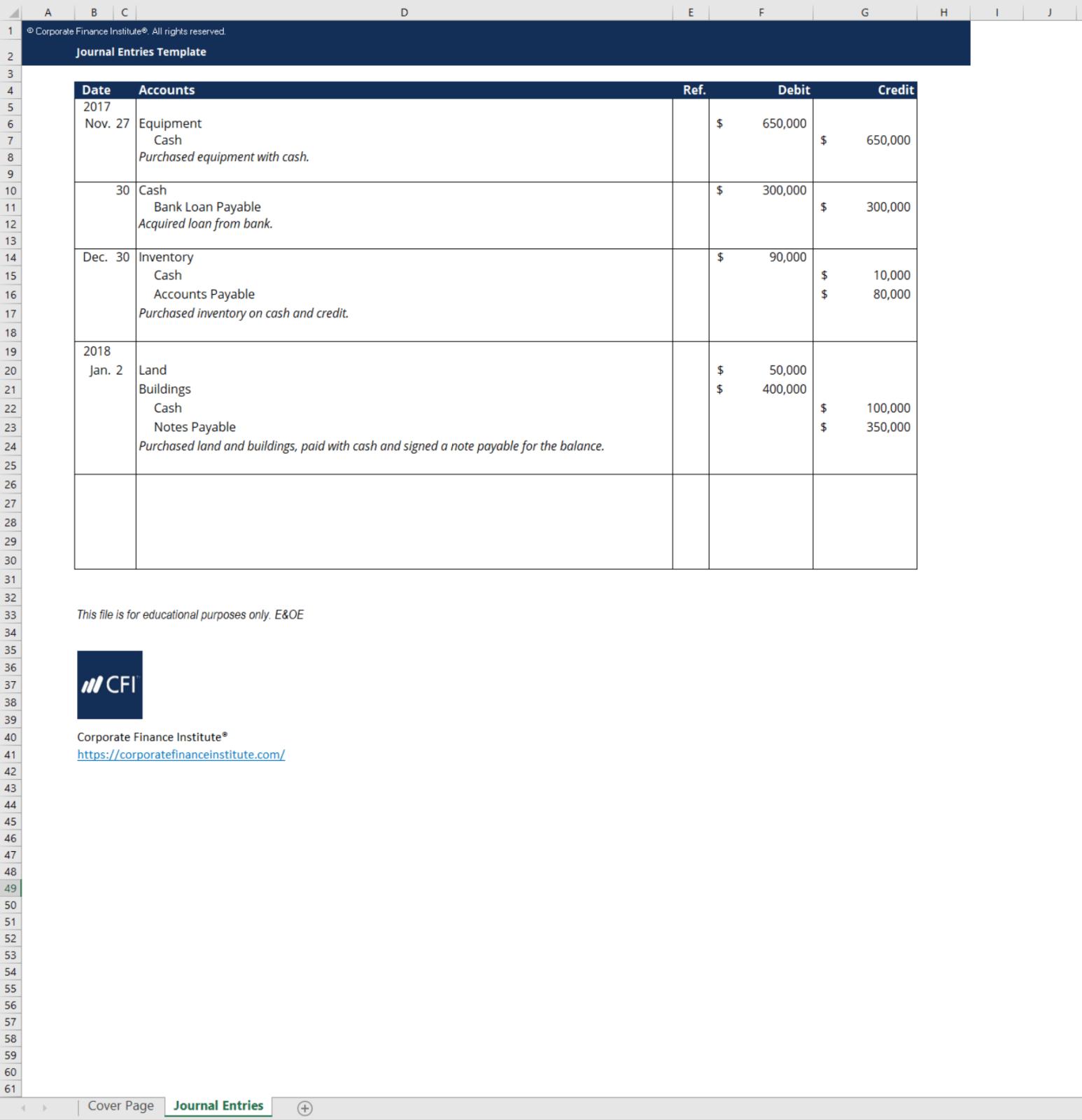 Journal Entry Template - Download Free Excel Template With Double Entry Journal Template For Word Intended For Double Entry Journal Template For Word