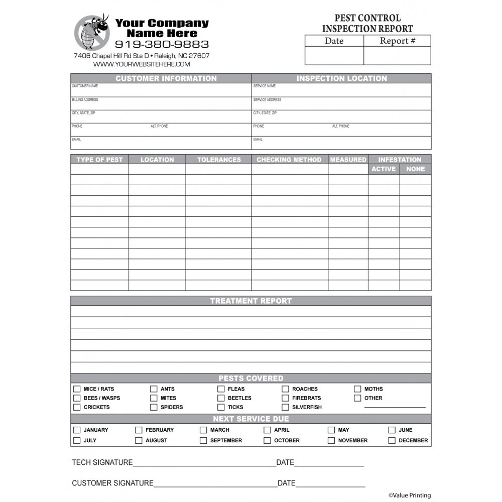 PEST-1 Pest Control Inspection Report For Pest Control Inspection Report Template Throughout Pest Control Inspection Report Template
