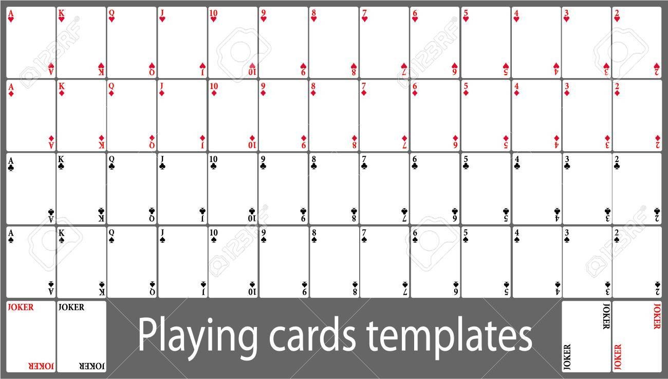 Playing Cards Template Set Royalty Free Cliparts, Vectors, And  Intended For Deck Of Cards Template Pertaining To Deck Of Cards Template