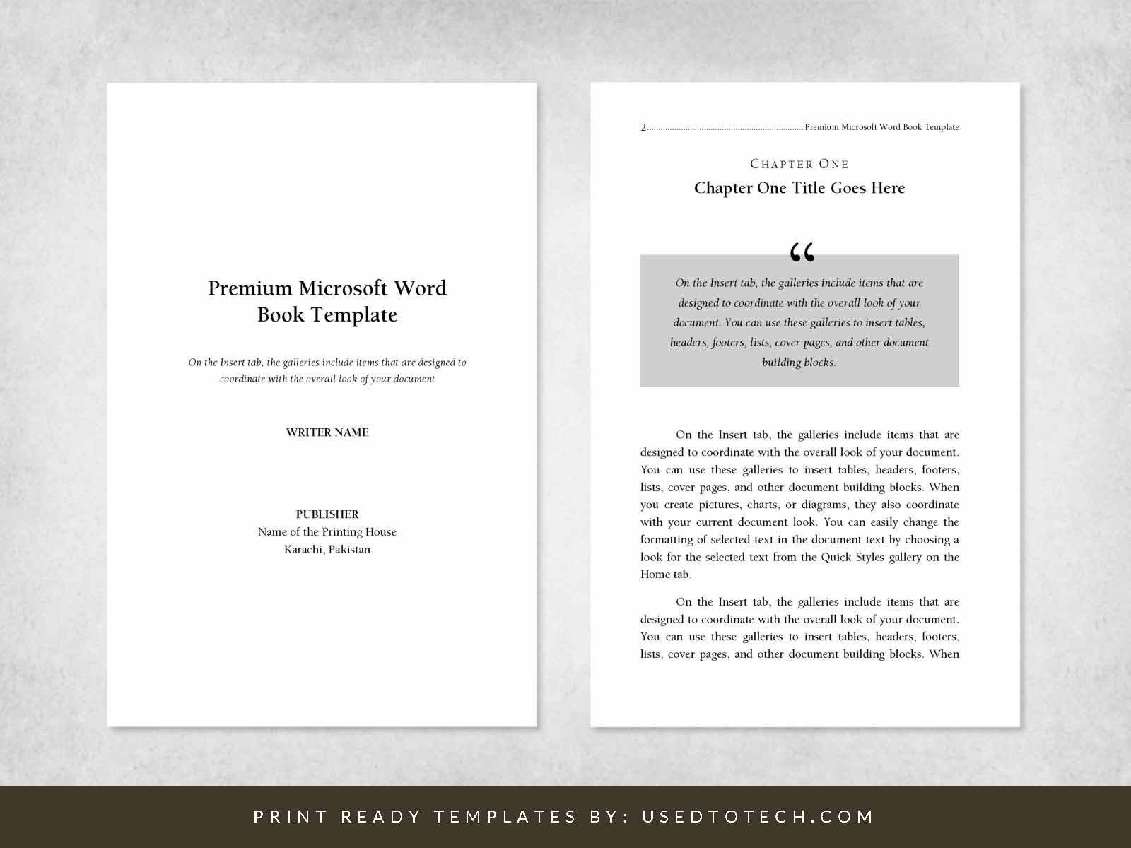 Premium & free 1 x 1 book template for Microsoft Word - Used to Tech Within 6x9 Book Template For Word Within 6x9 Book Template For Word