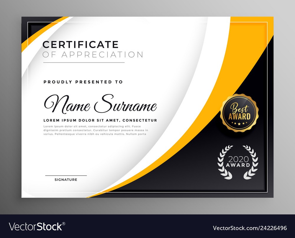 Professional certificate template diploma award Vector Image Throughout Professional Award Certificate Template