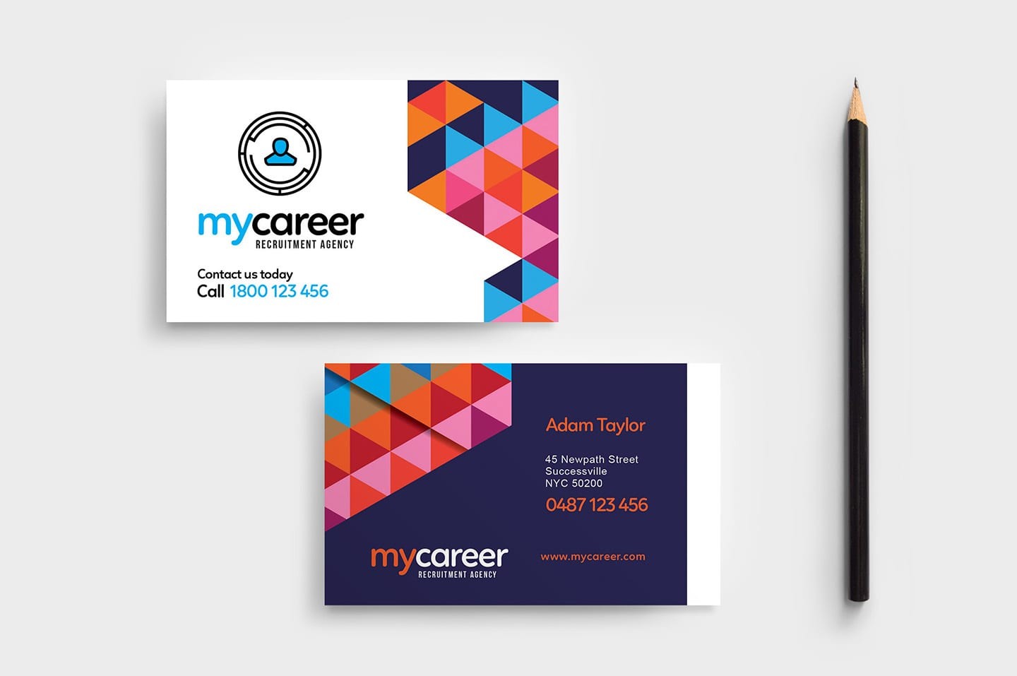 Recruitment Agency Business Card Template in PSD, Ai & Vector  Within Call Card Templates