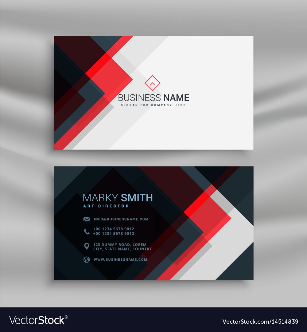 Red and black creative business card template Vector Image For Web Design Business Cards Templates With Regard To Web Design Business Cards Templates