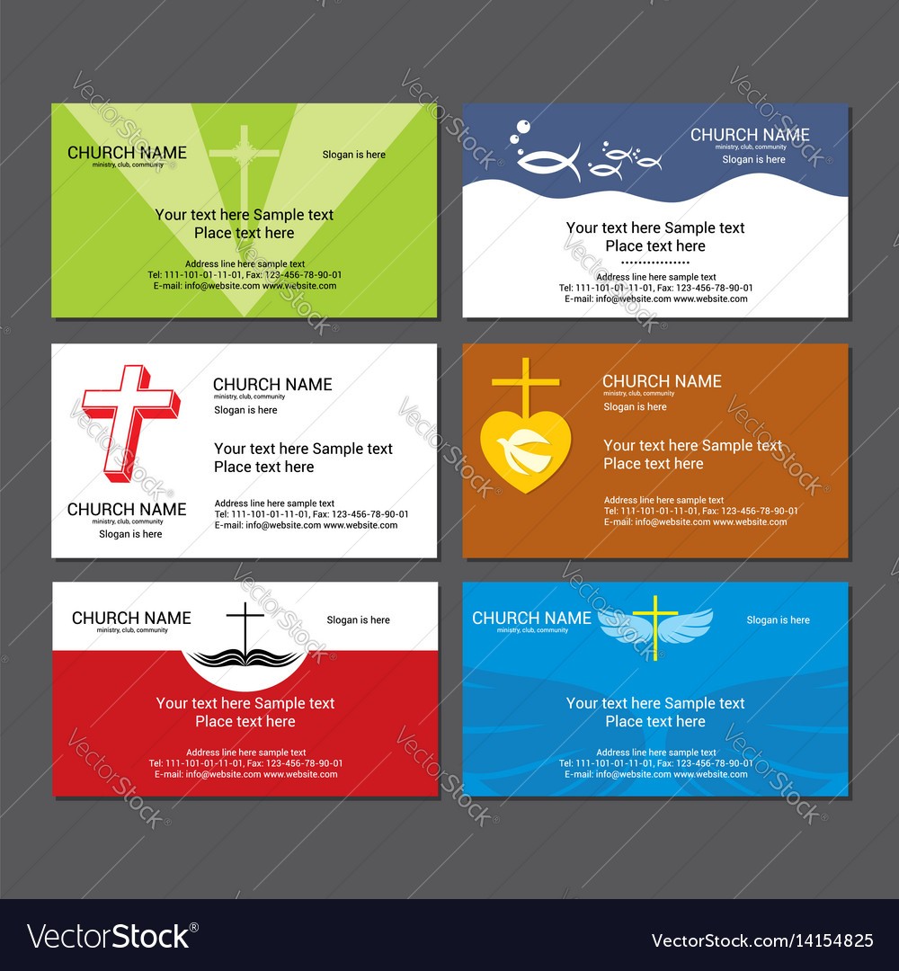 Set christian business cards for the church Vector Image Regarding Christian Business Cards Templates Free Intended For Christian Business Cards Templates Free