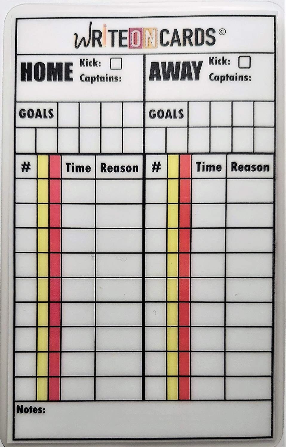 Soccer Write-on Referee Cards, 1-Game scorecards Regarding Soccer Referee Game Card Template