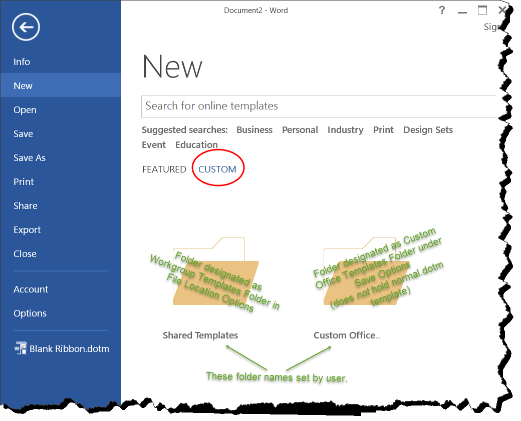 Templates in Microsoft Word - one of the Tutorials in the  For Word 2010 Template Location