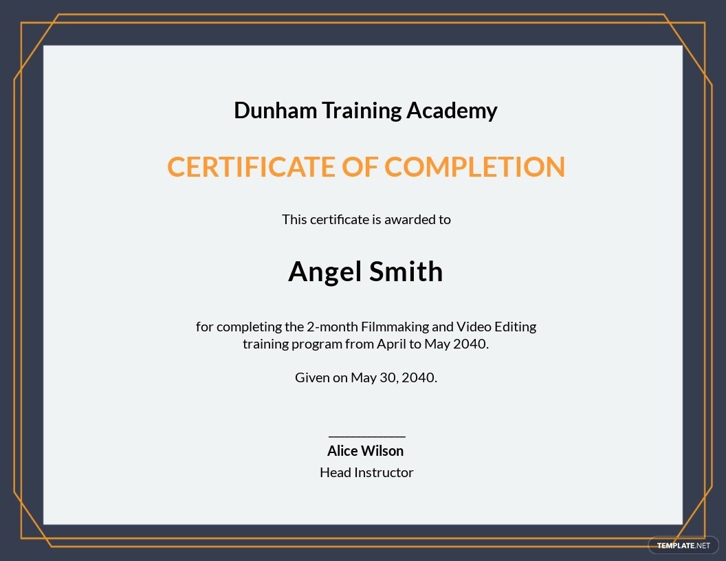 Training Completion Certificate Template - Google Docs  Pertaining To Free Training Completion Certificate Templates