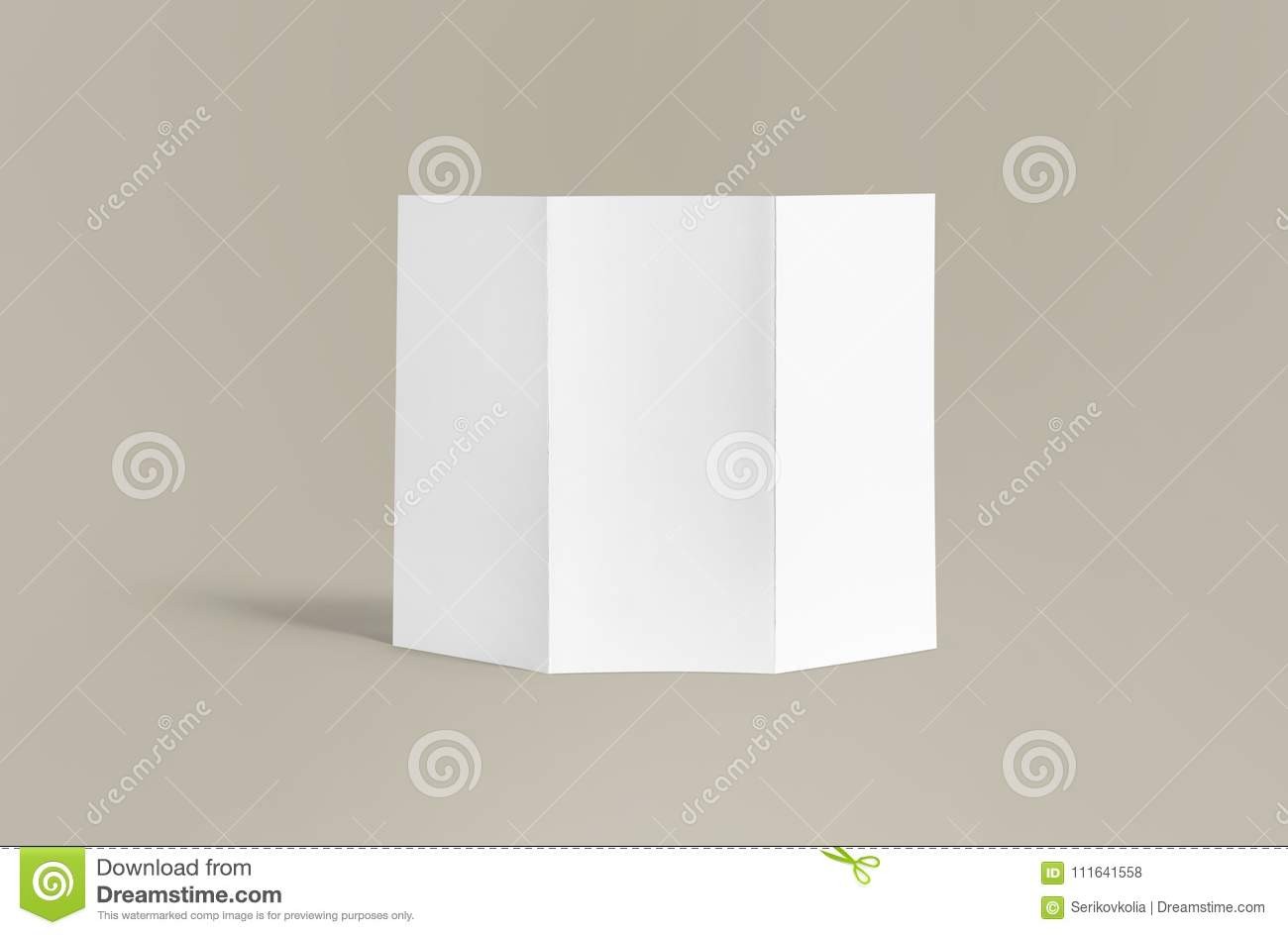 Tri-fold Brochure Mock-up. Blank Brochure White Template Paper On  With Regard To Three Fold Card Template