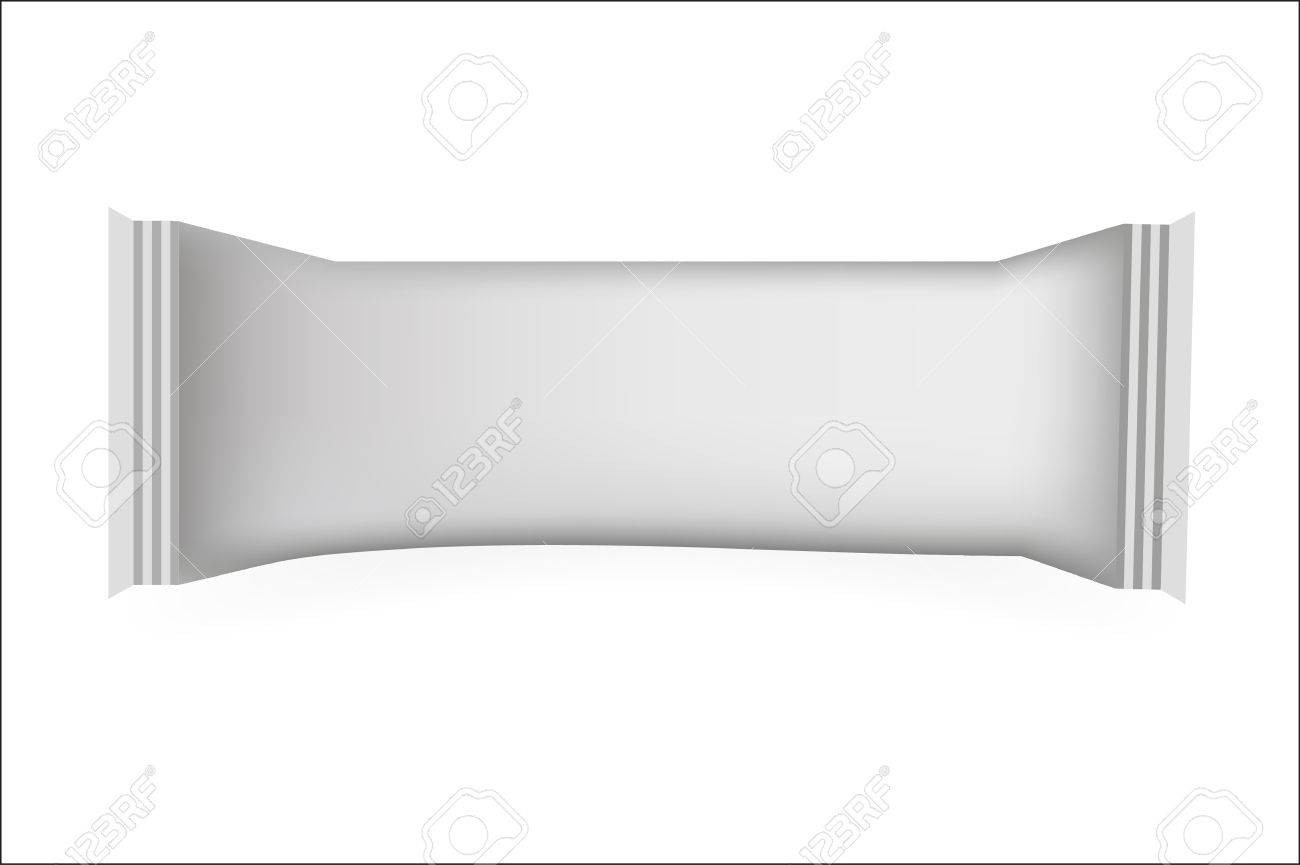 White Blank Food Packaging For Biscuit, Wafer, Crackers, Sweets  For Blank Candy Bar Wrapper Template Throughout Blank Candy Bar Wrapper Template
